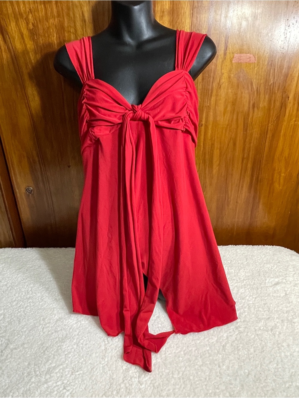 No Boundaries Bull Red Sleeveless baby doll top Lg